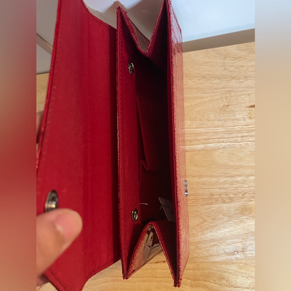 Twentyone Red Crocodile Pattern Clutch - image 4